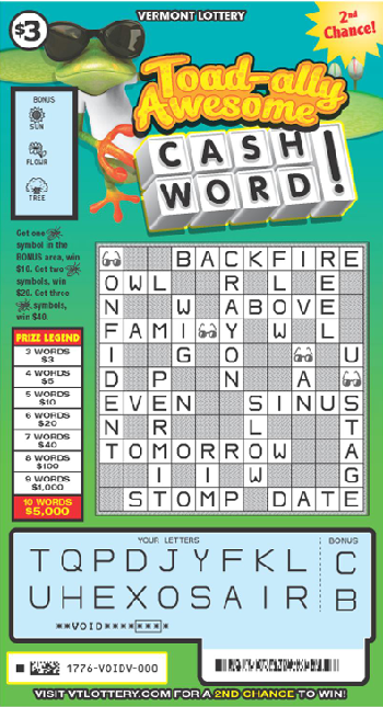 Toadlly Awesome Cashword