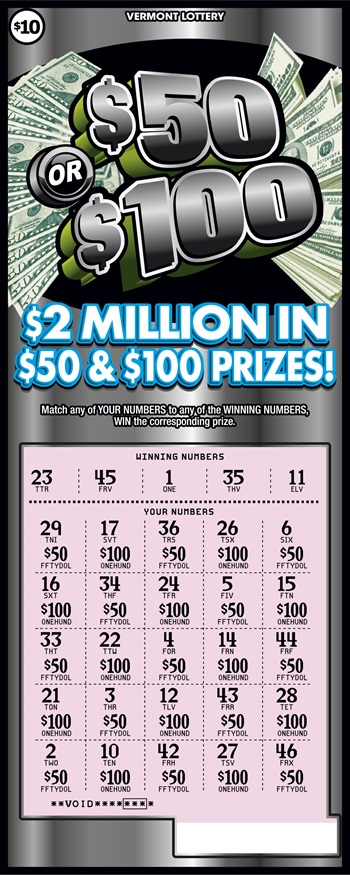$50 or $100 Scratched