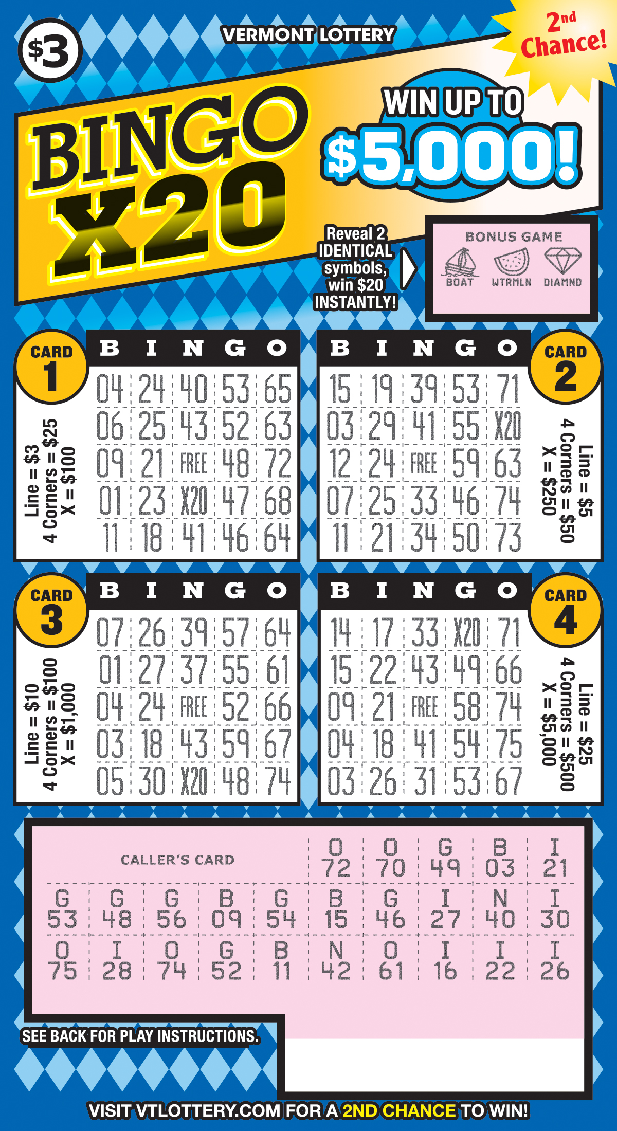 Bingo X20 Scratched 