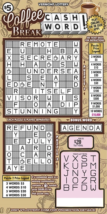 coffee break cashword