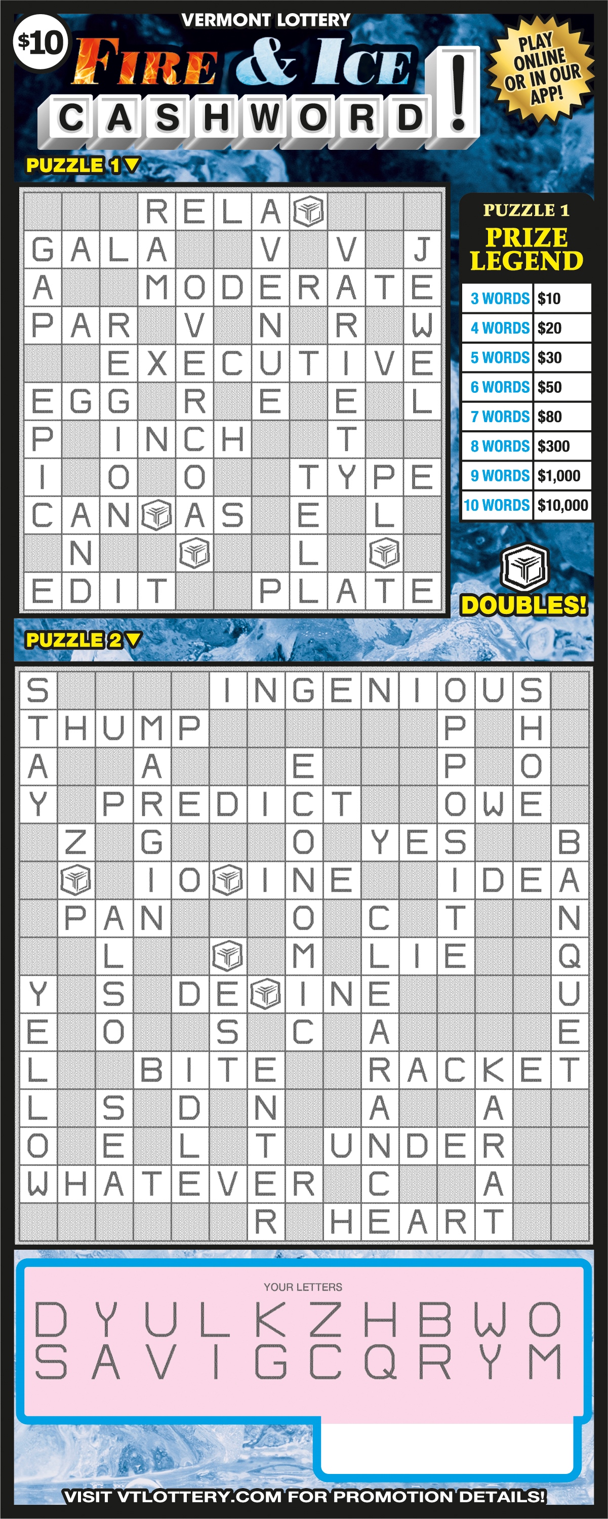 Fire & Ice Cashword! Scratched 