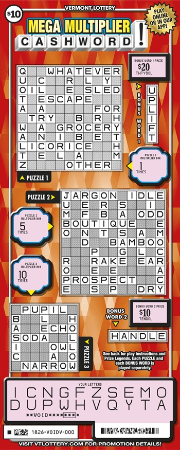 Mega Multiple Cashword scratched