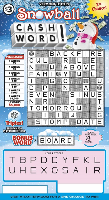 Snow Ball Cashword scratched