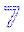 White 7 with blue outline