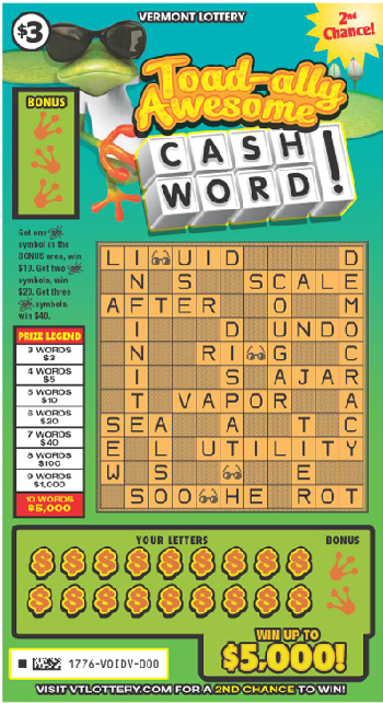 Toadlly Awesome Cashword