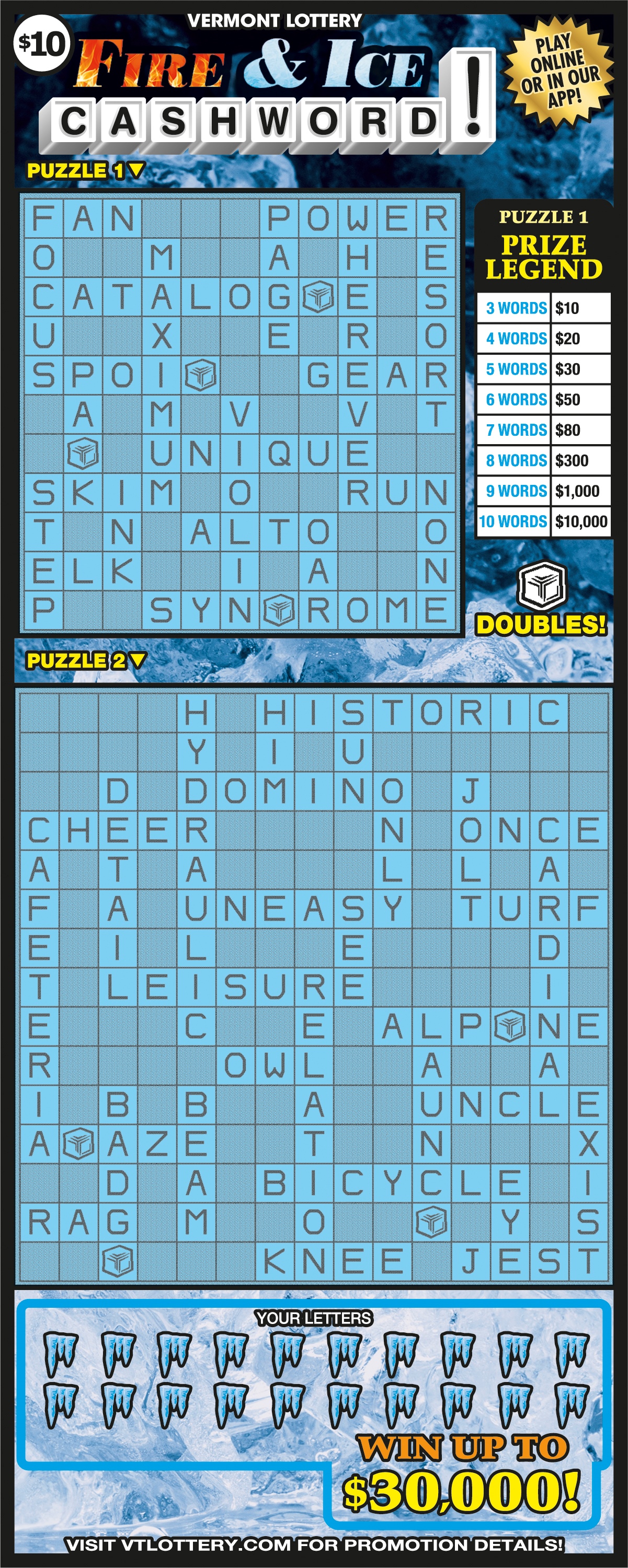 Fire & Ice Cashword! Front